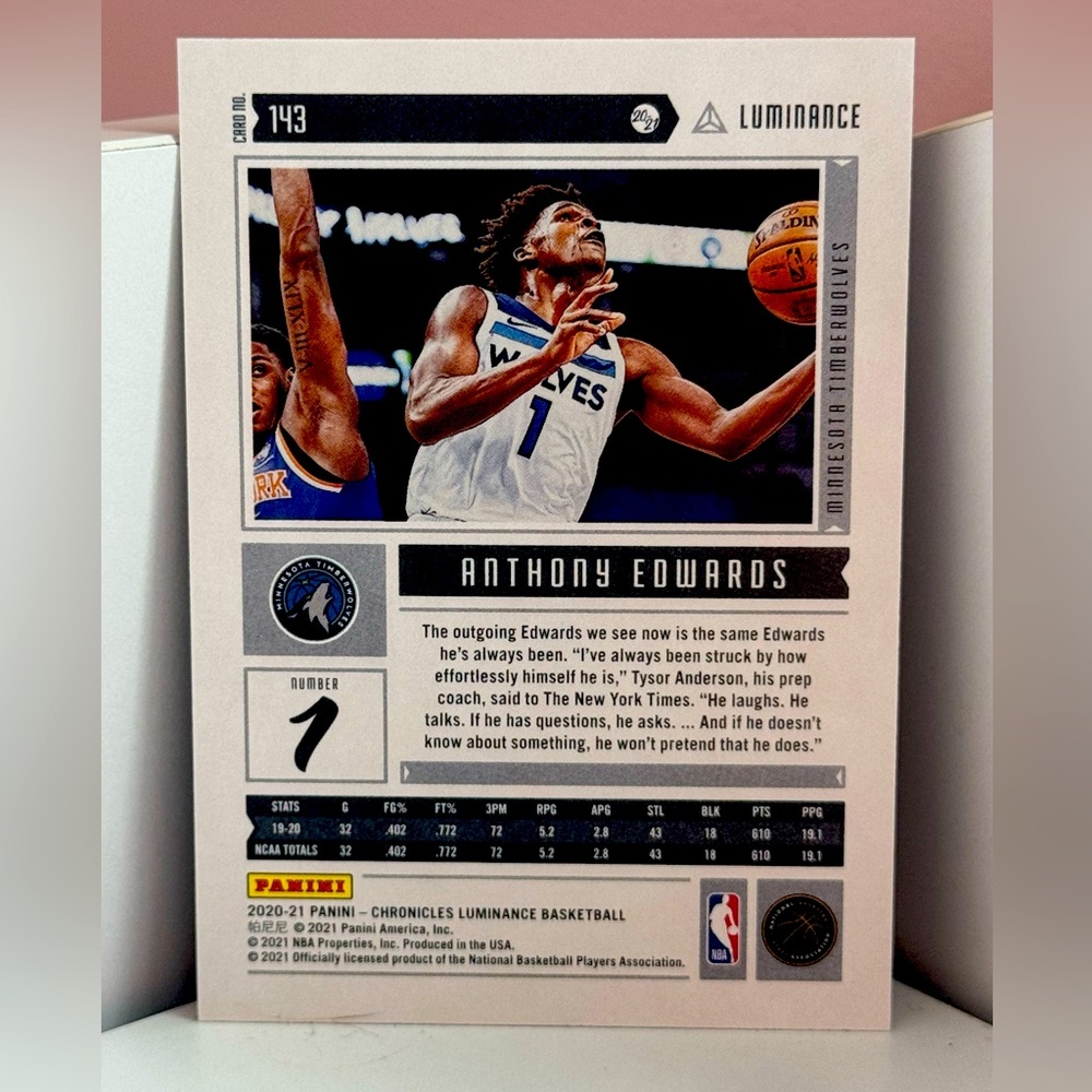 Anthony Edwards Rookie - Picture 2 of 2